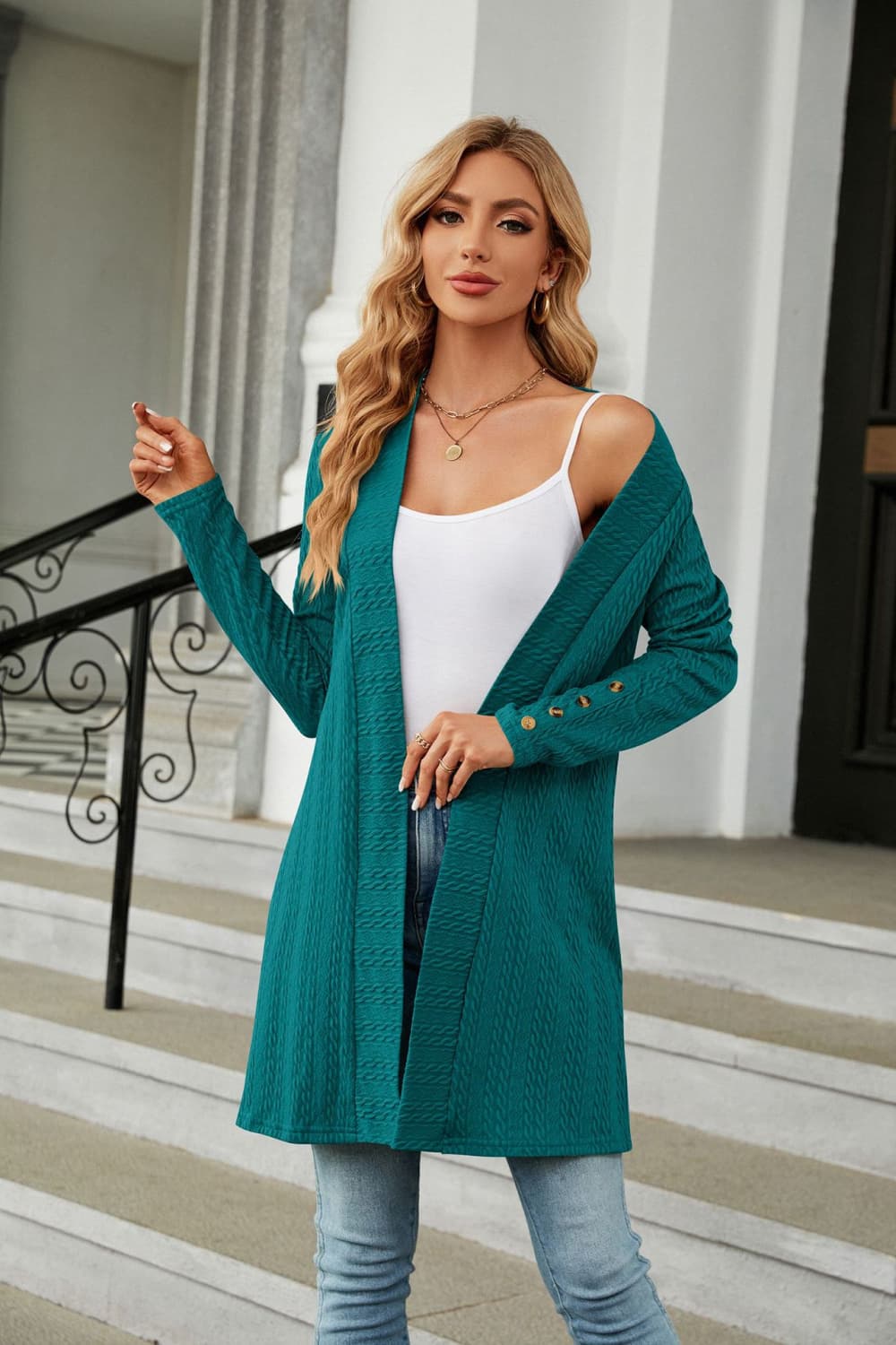 Long Sleeve Open Front Cardigan - Women’s Clothing & Accessories - Shirts & Tops - 11 - 2024