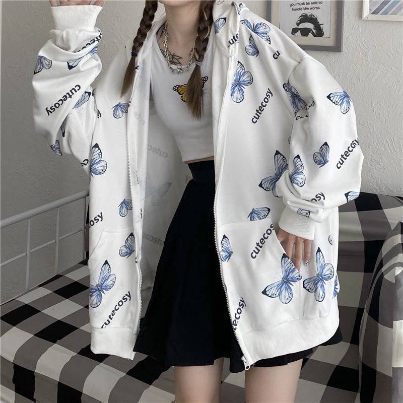 Loose Butterfly Hoodie - Women’s Clothing & Accessories - Shirts & Tops - 1 - 2024