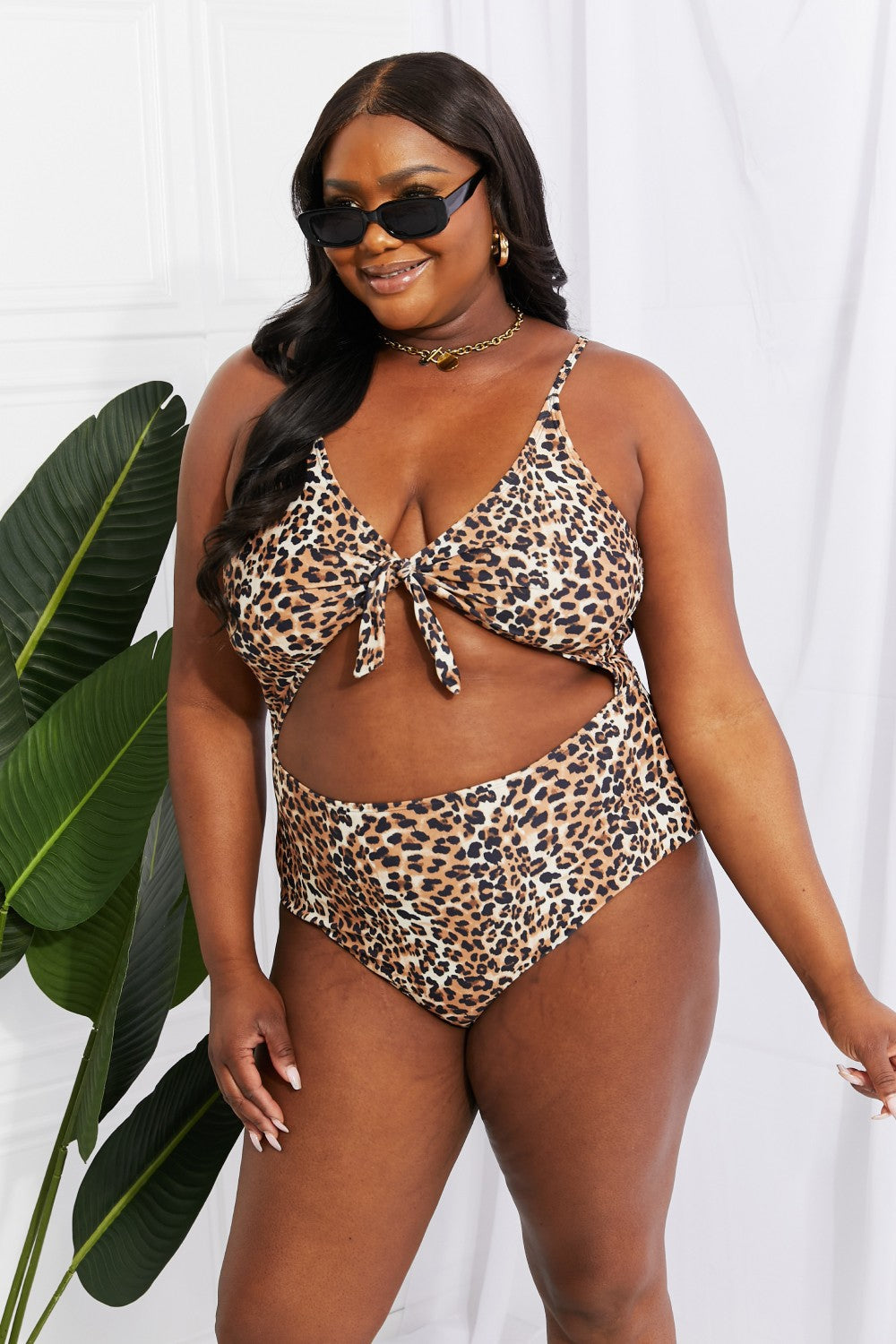 Lost At Sea Cutout One-Piece Swimsuit - Leopard / S - Women’s Clothing & Accessories - Swimwear - 1 - 2024