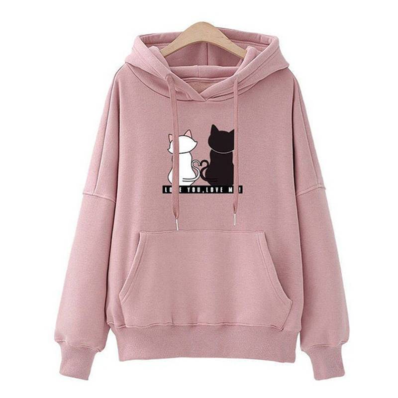 Love You. Love Me! Cat Hoodie - Pink / M - Women’s Clothing & Accessories - Shirts & Tops - 17 - 2024