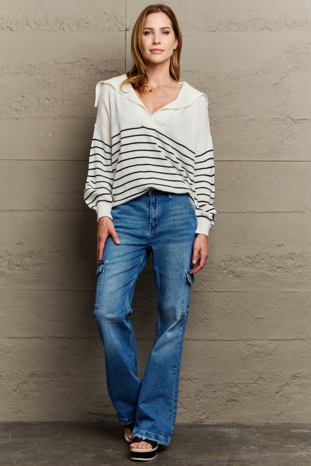 Make Me Smile Striped Oversized Knit Top - Women’s Clothing & Accessories - Shirts & Tops - 4 - 2024