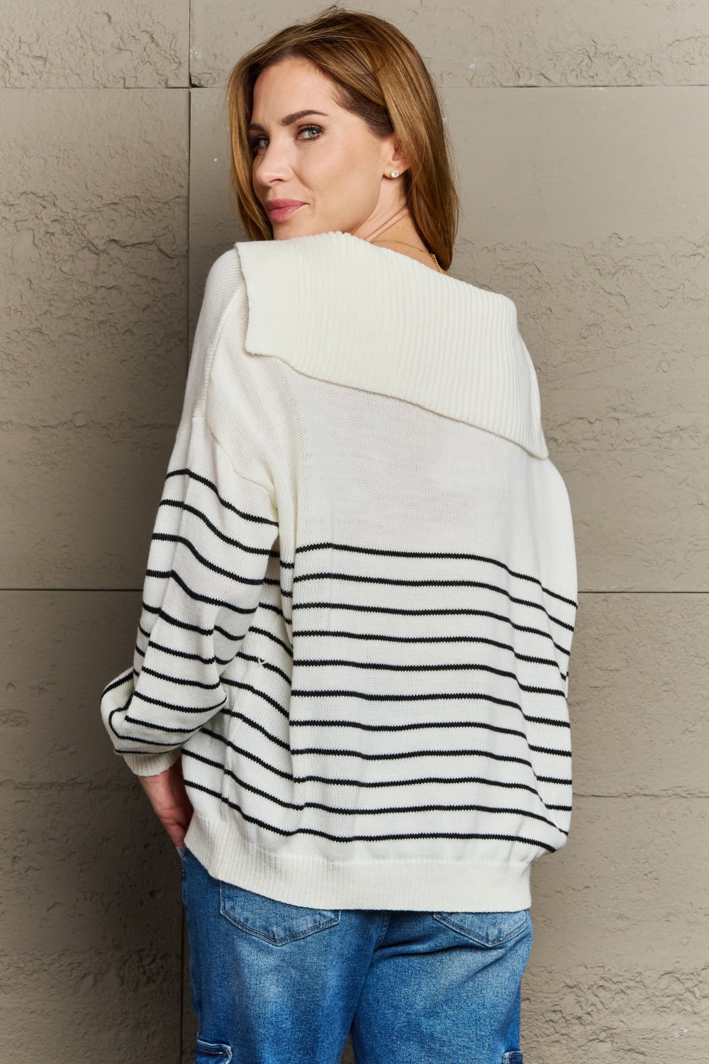 Make Me Smile Striped Oversized Knit Top - Women’s Clothing & Accessories - Shirts & Tops - 2 - 2024