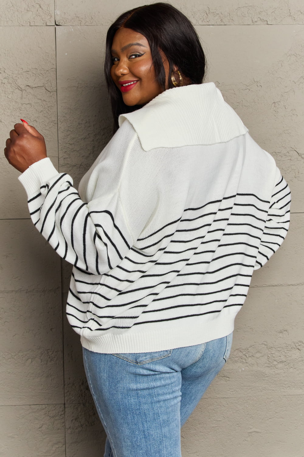 Make Me Smile Striped Oversized Knit Top - Women’s Clothing & Accessories - Shirts & Tops - 8 - 2024