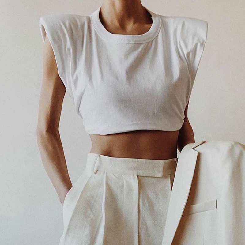 Minimalist Sleeveless Women’s Crop Top - White / L - Women’s Clothing & Accessories - Shirts & Tops - 6 - 2024