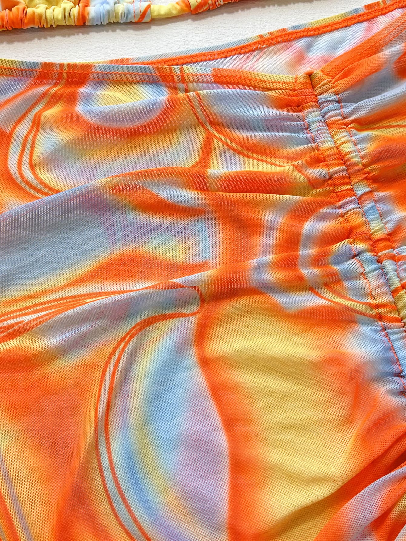 Multicolored Drawstring Ruched Three-Piece Swim Set - Women’s Clothing & Accessories - Swimwear - 5 - 2024