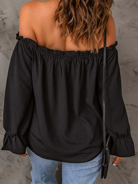 Off-Shoulder Flounce Sleeve Blouse - Women’s Clothing & Accessories - Shirts & Tops - 12 - 2024