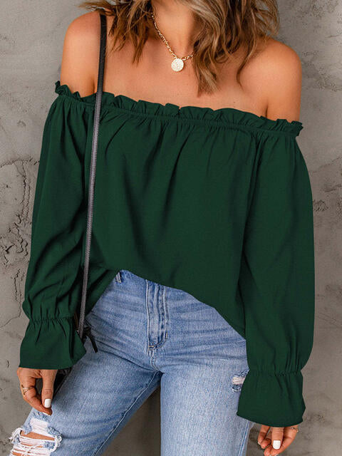 Off-Shoulder Flounce Sleeve Blouse - Women’s Clothing & Accessories - Shirts & Tops - 5 - 2024