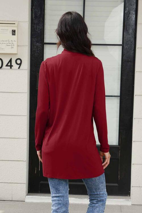 Open Front Long Sleeve Cardigan with Pockets - Women’s Clothing & Accessories - Shirts & Tops - 12 - 2024