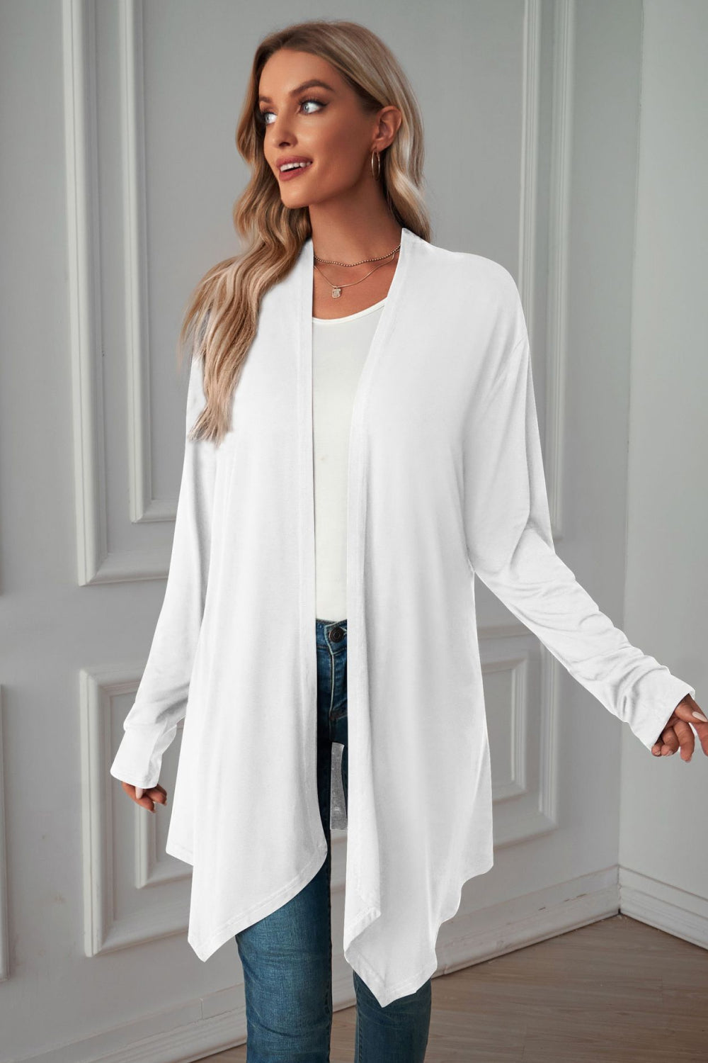 Open Front Long Sleeve Cardigan - Women’s Clothing & Accessories - Shirts & Tops - 7 - 2024