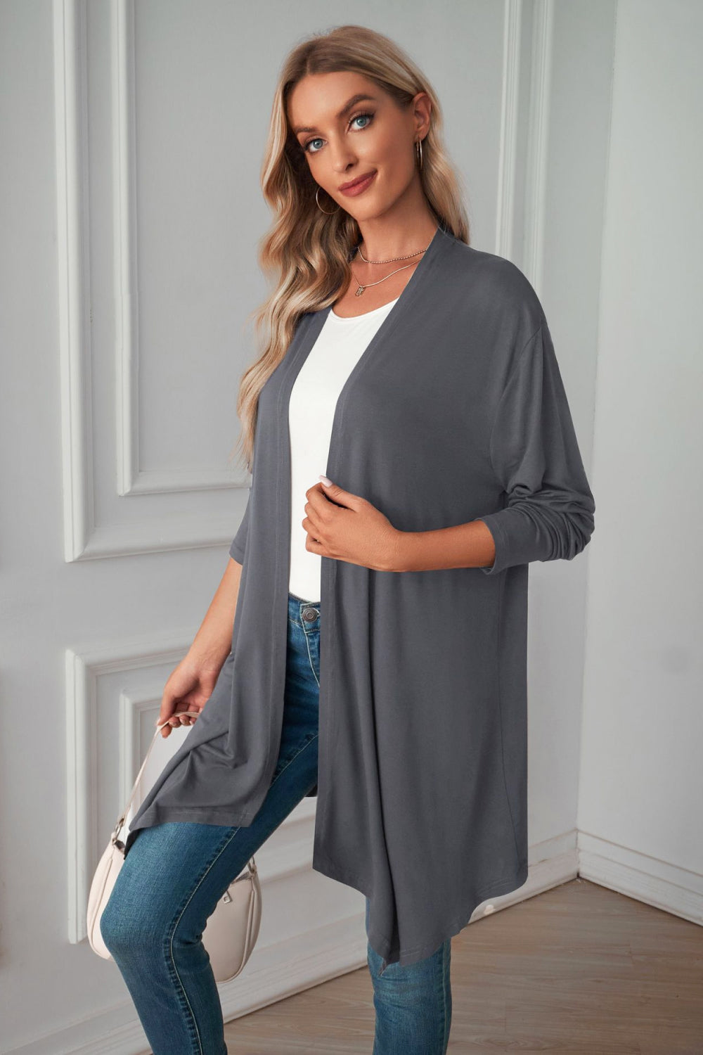 Open Front Long Sleeve Cardigan - Women’s Clothing & Accessories - Shirts & Tops - 22 - 2024