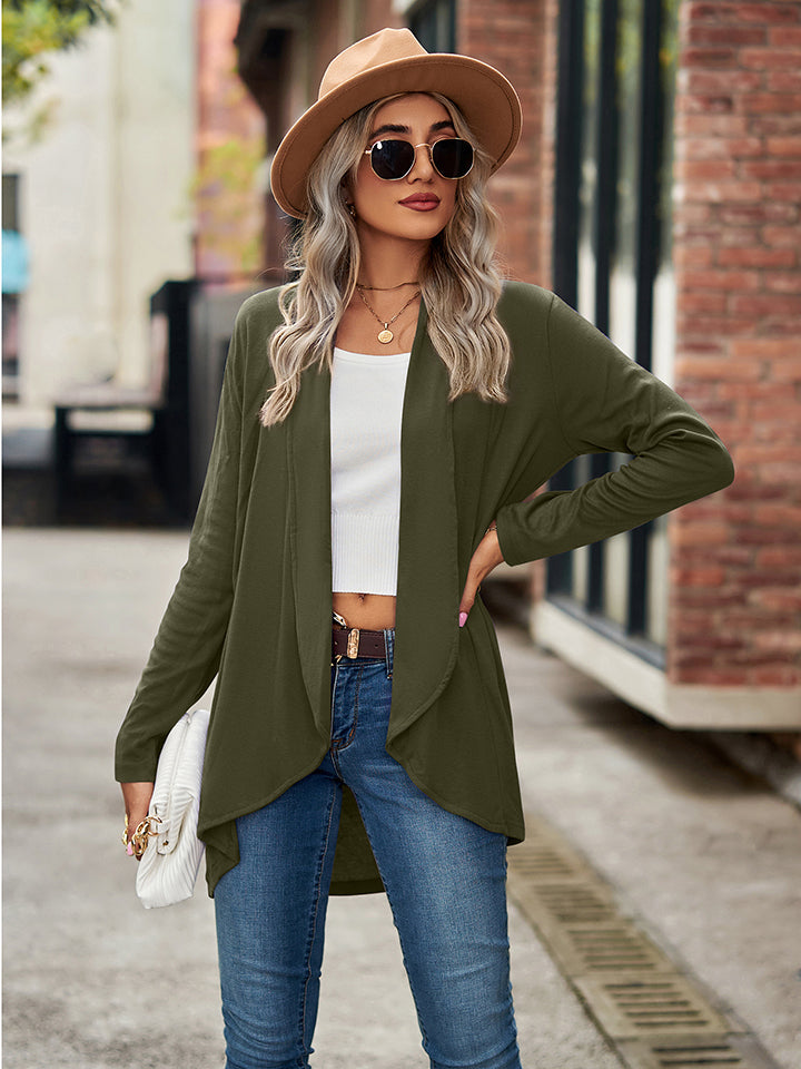 Open Front Long Sleeve Cardigan - Green / S - Women’s Clothing & Accessories - Shirts & Tops - 5 - 2024