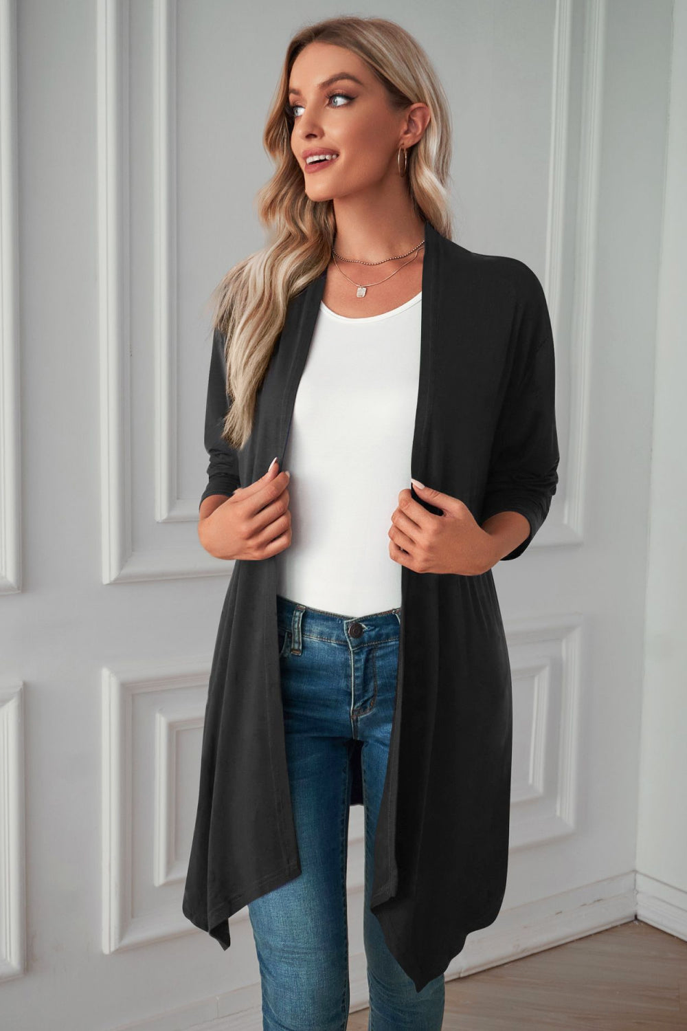 Open Front Long Sleeve Cardigan - Women’s Clothing & Accessories - Shirts & Tops - 15 - 2024