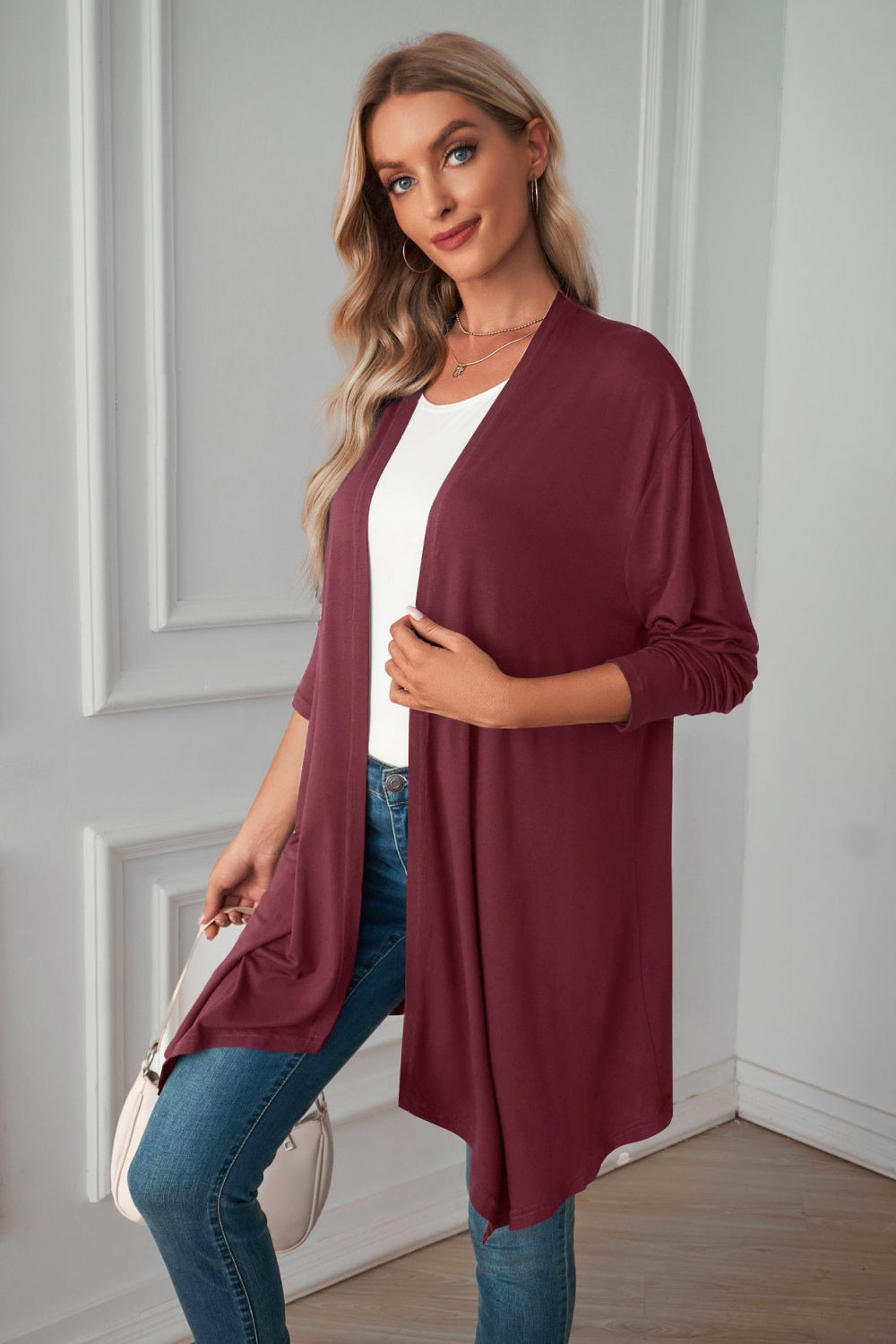Open Front Long Sleeve Cardigan - Women’s Clothing & Accessories - Shirts & Tops - 18 - 2024