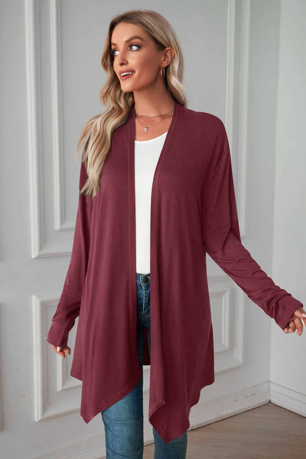 Open Front Long Sleeve Cardigan - Women’s Clothing & Accessories - Shirts & Tops - 19 - 2024