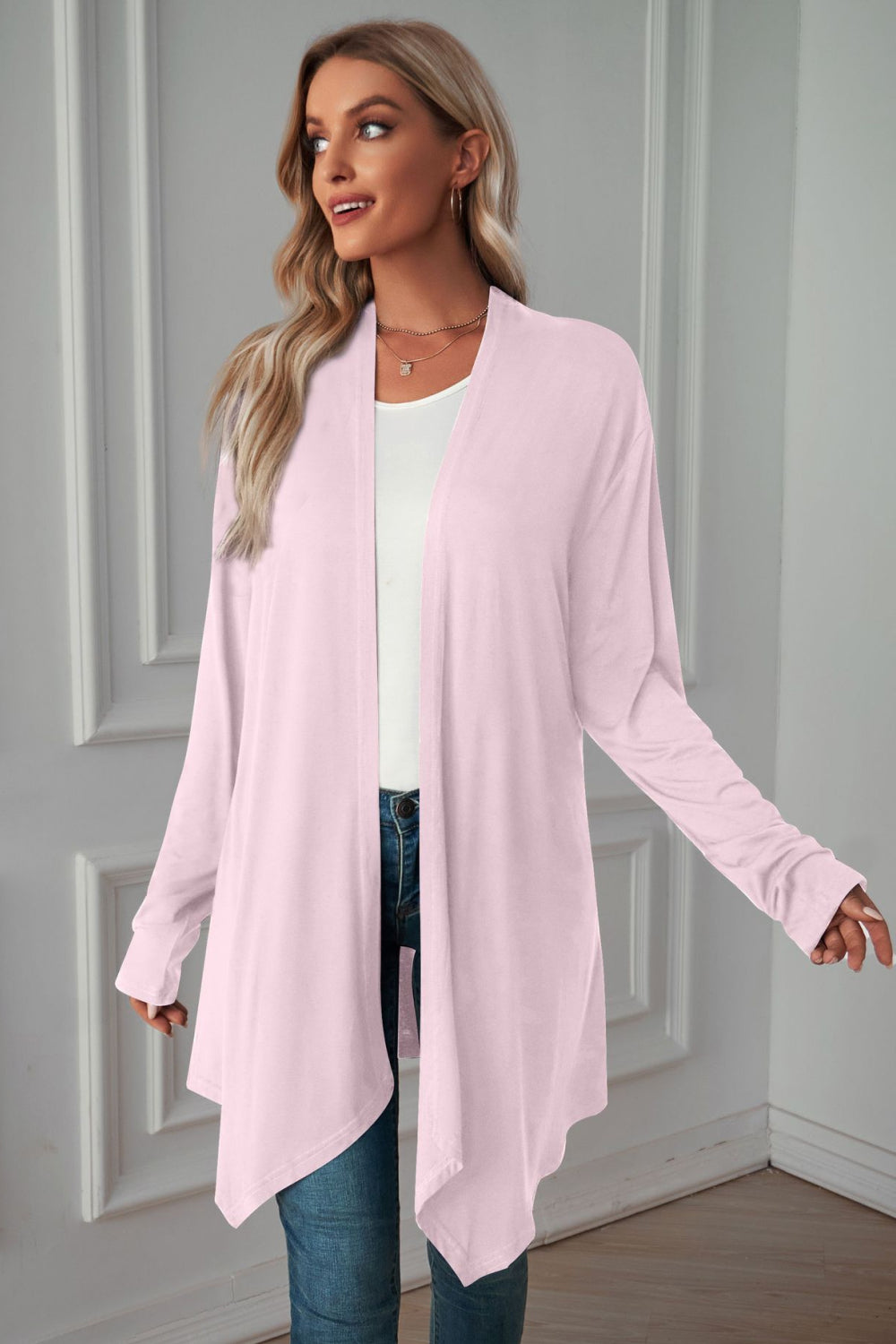 Open Front Long Sleeve Cardigan - Women’s Clothing & Accessories - Shirts & Tops - 10 - 2024