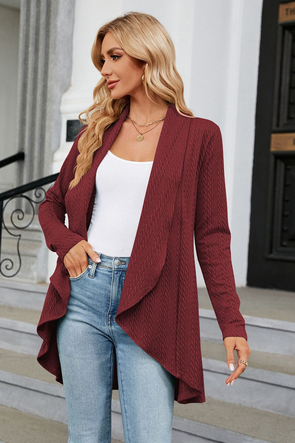 Open Front Long Sleeve Cardigan - Women’s Clothing & Accessories - Shirts & Tops - 17 - 2024