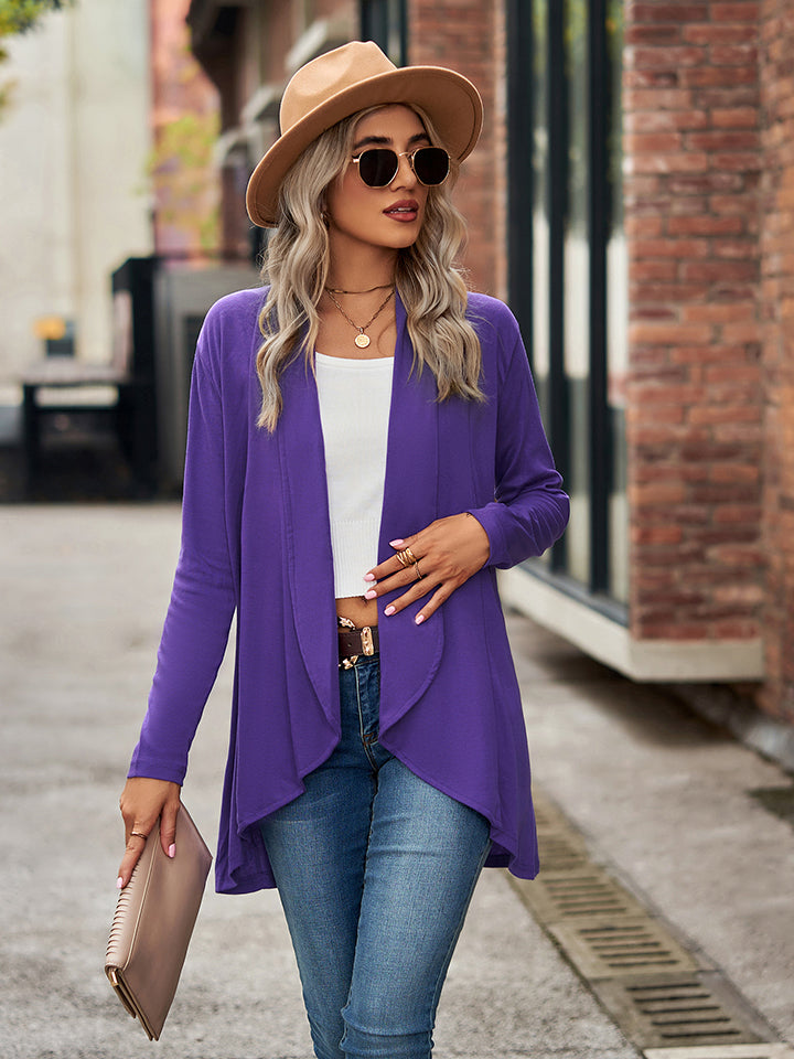 Open Front Long Sleeve Cardigan - Women’s Clothing & Accessories - Shirts & Tops - 9 - 2024