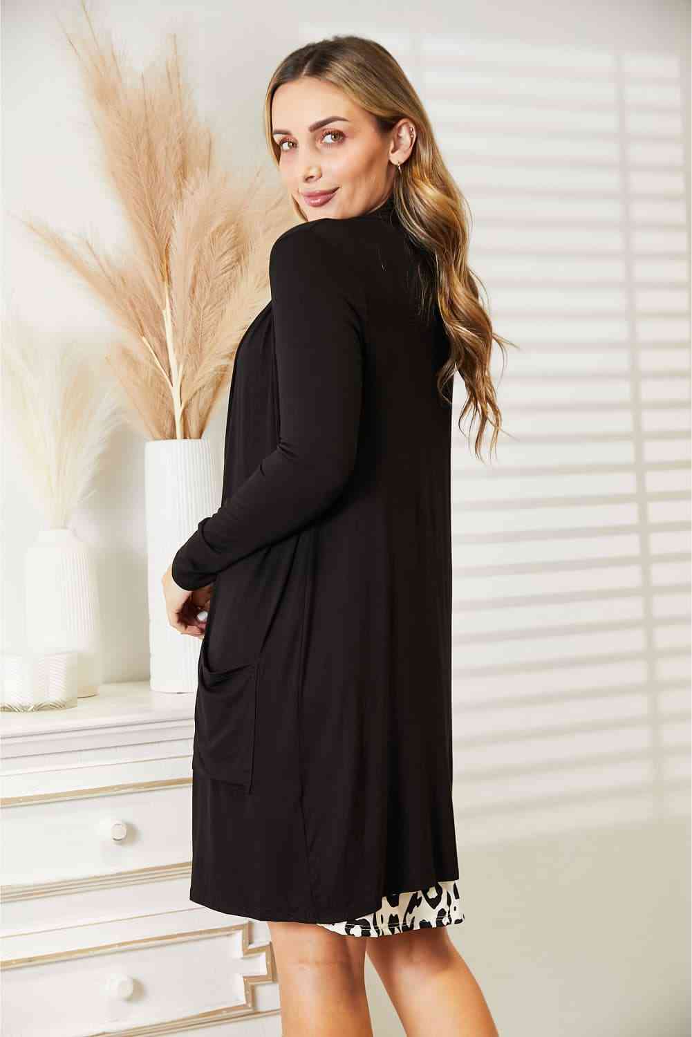 Open Front Longline Cardigan with Pockets - Women’s Clothing & Accessories - Shirts & Tops - 2 - 2024