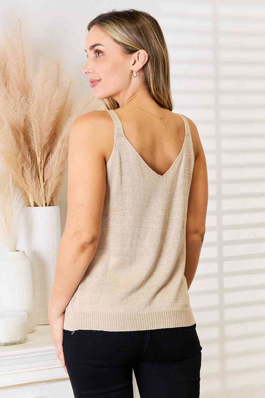 Openwork Scoop Neck Knit Tank Top - Kawaii Stop - Basic Bae, Breathable Fabric, Chic Style, Fashion Tips, Flattering Fit, Highly Stretchy, Machine Wash Cold, Openwork Design, Scoop Neck Tank Top, Ship from USA, Summer Staple, Trendy Outfit, Women's Clothing, Women's Fashion