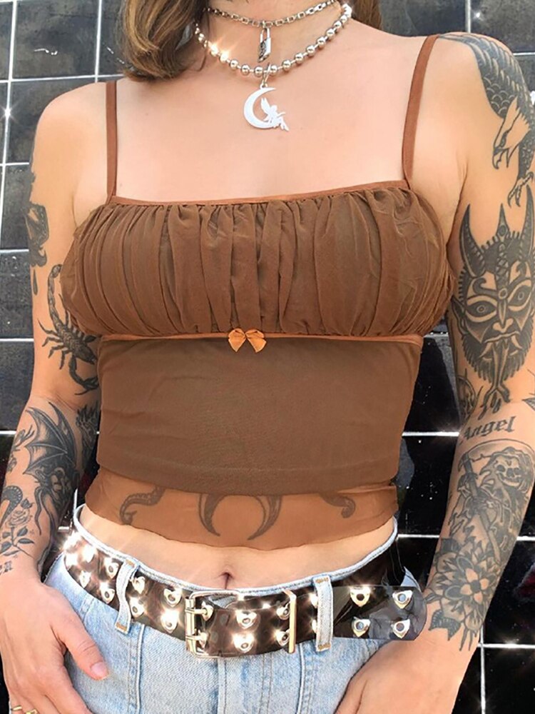 Pastel Goth Crop Tops - Brown / S - Women’s Clothing & Accessories - Shirts & Tops - 15 - 2024