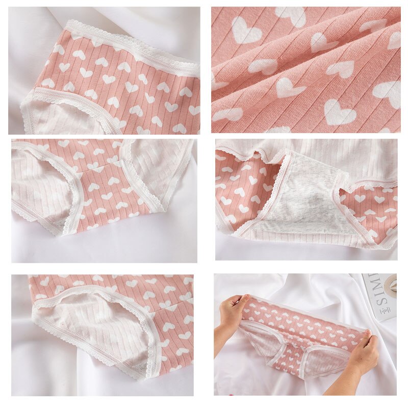 Pastel Pink Heart Print Underwear Pack - Women’s Clothing & Accessories - Clothing - 3 - 2024