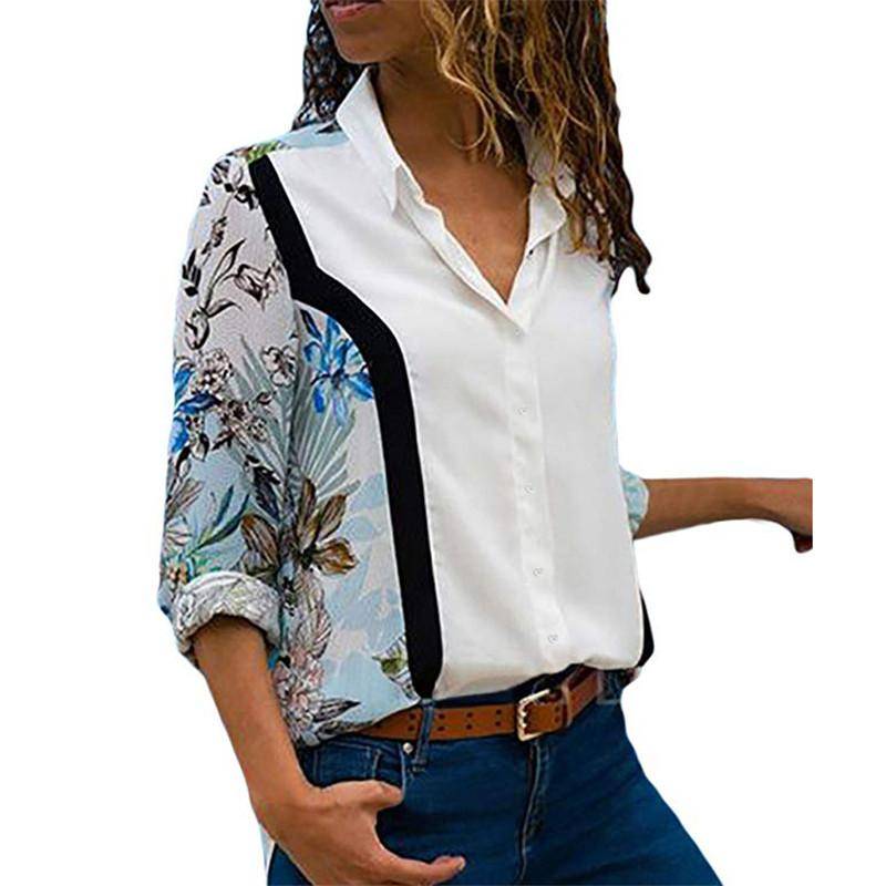 Patchwork Chiffon Blouse - Women’s Clothing & Accessories - Shirts & Tops - 57 - 2024