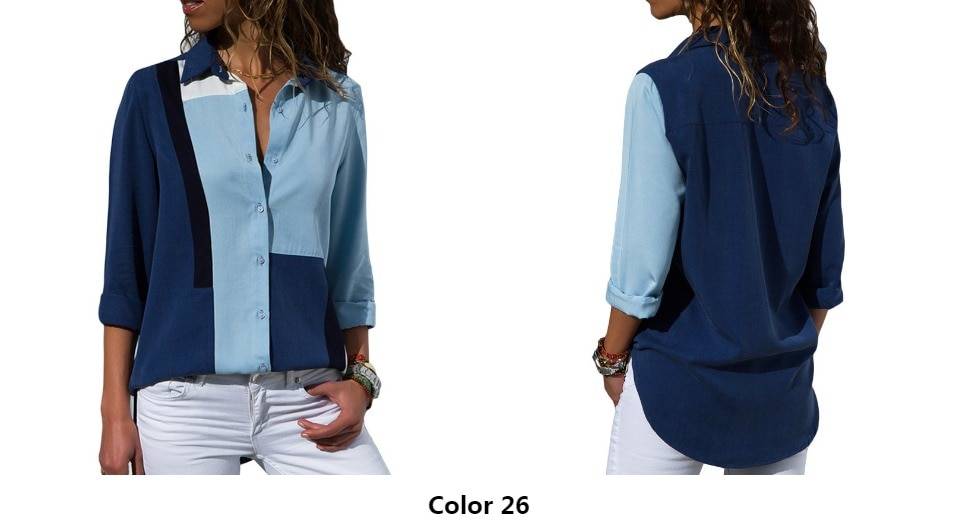 Patchwork Chiffon Blouse - Women’s Clothing & Accessories - Shirts & Tops - 37 - 2024