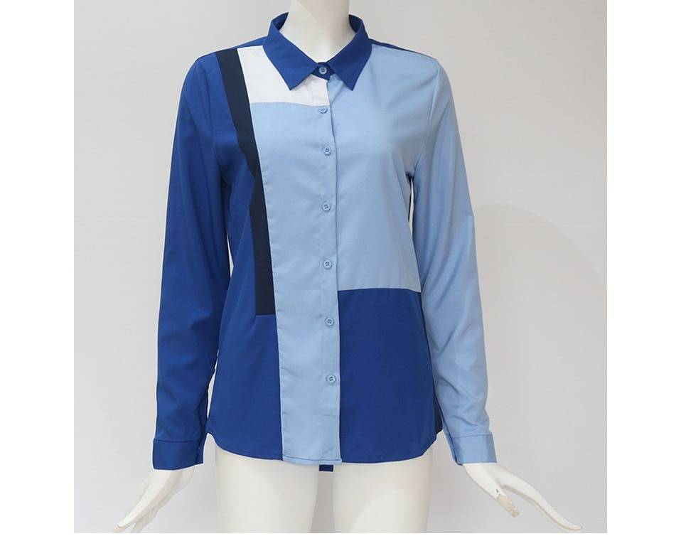 Patchwork Chiffon Blouse - Women’s Clothing & Accessories - Shirts & Tops - 9 - 2024