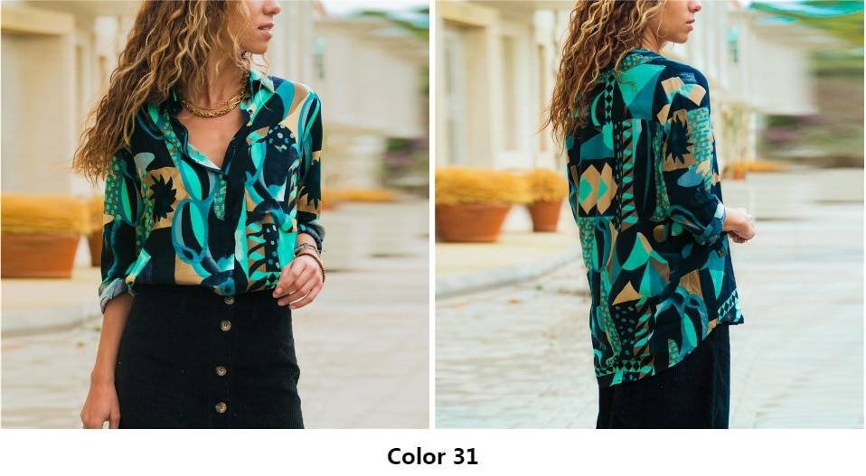 Patchwork Chiffon Blouse - Women’s Clothing & Accessories - Shirts & Tops - 42 - 2024