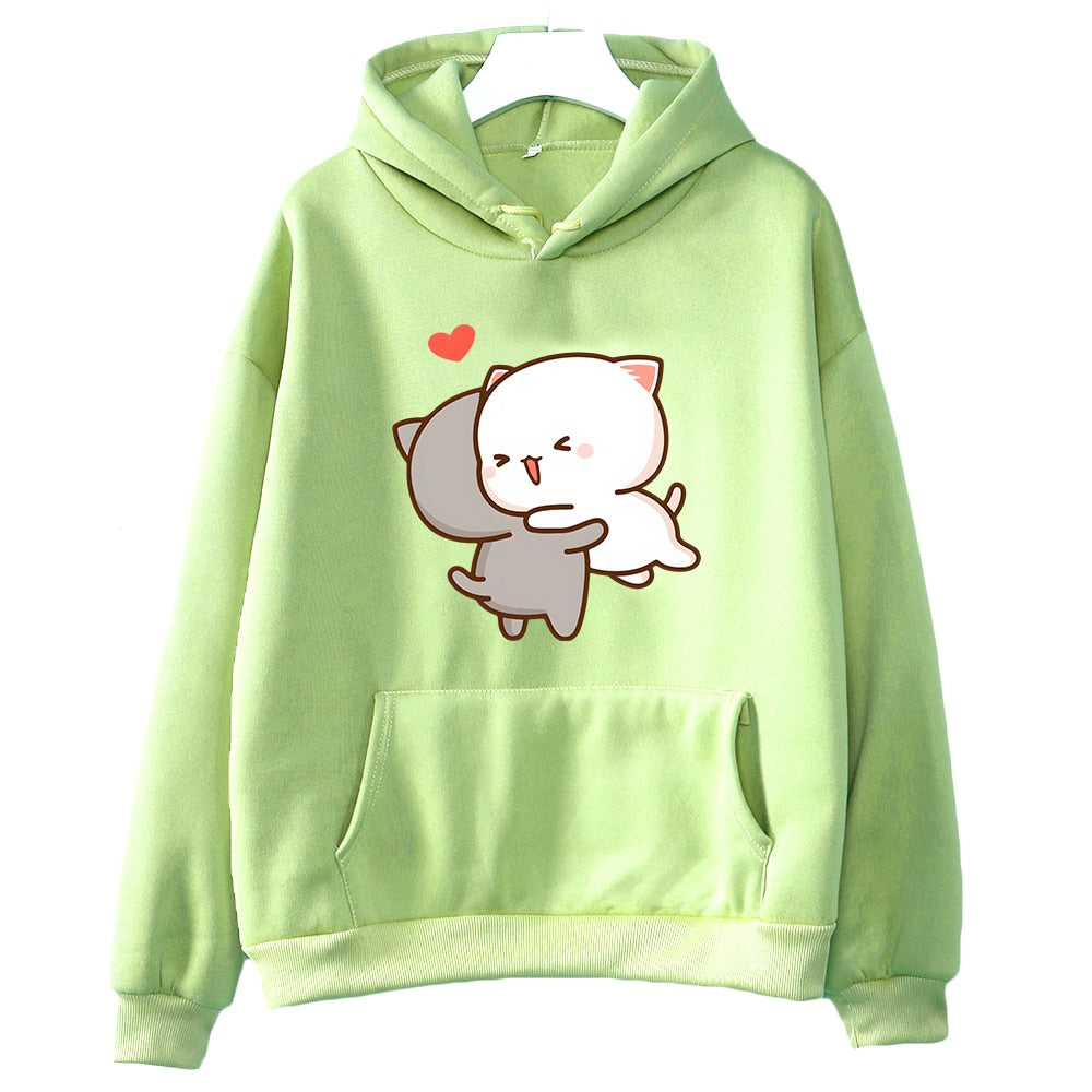 Peach & Goma Mochi Cat Love Hoodie - Women’s Clothing & Accessories - Shirts & Tops - 1 - 2024