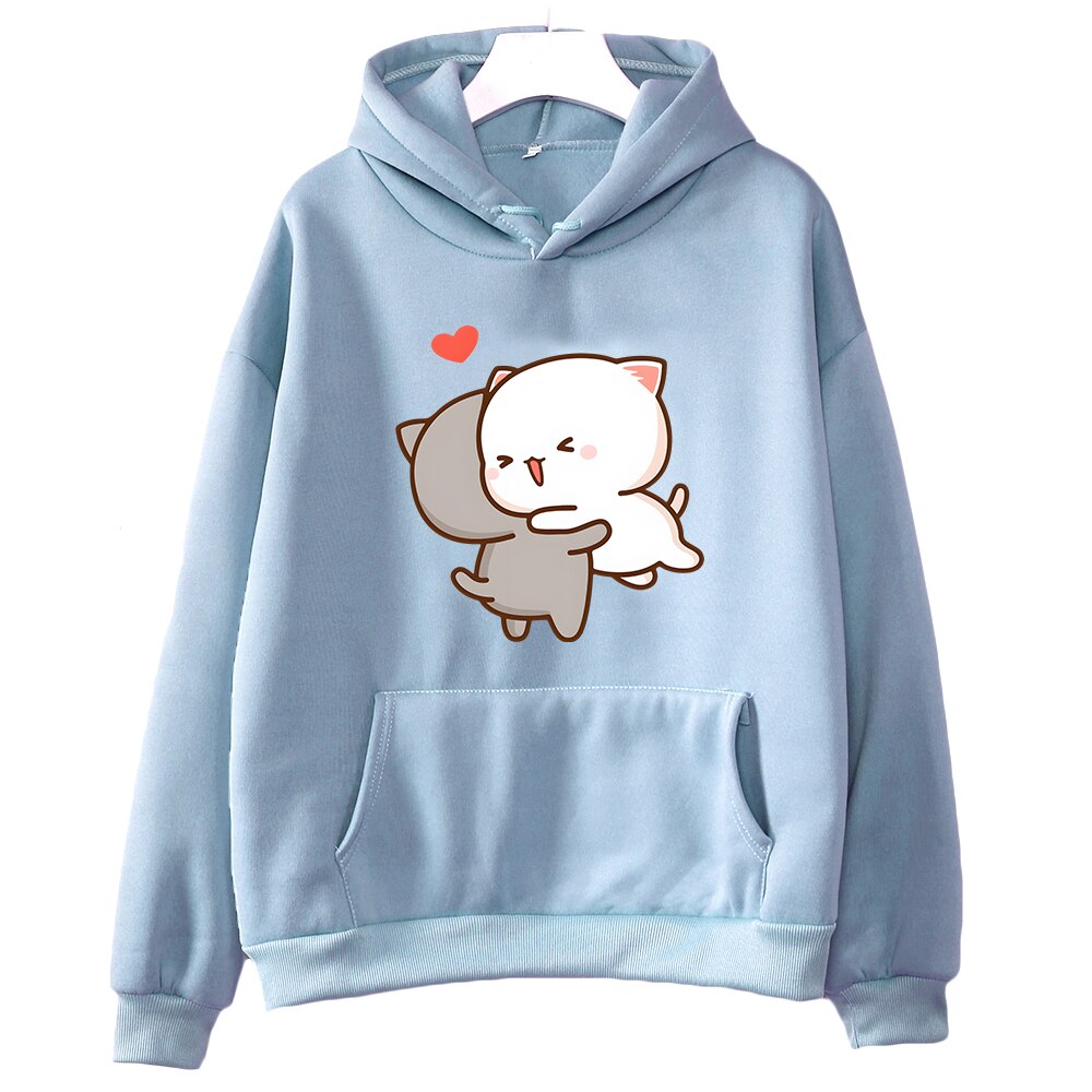 Peach & Goma Mochi Cat Love Hoodie - Light Blue / XXL - Women’s Clothing & Accessories - Shirts & Tops - 12 - 2024