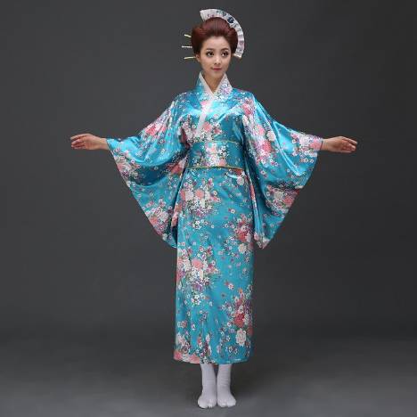 Peacock Printed Floral Women’s Yukata - Blue / One Size - Women’s Clothing & Accessories - Clothing - 7 - 2024