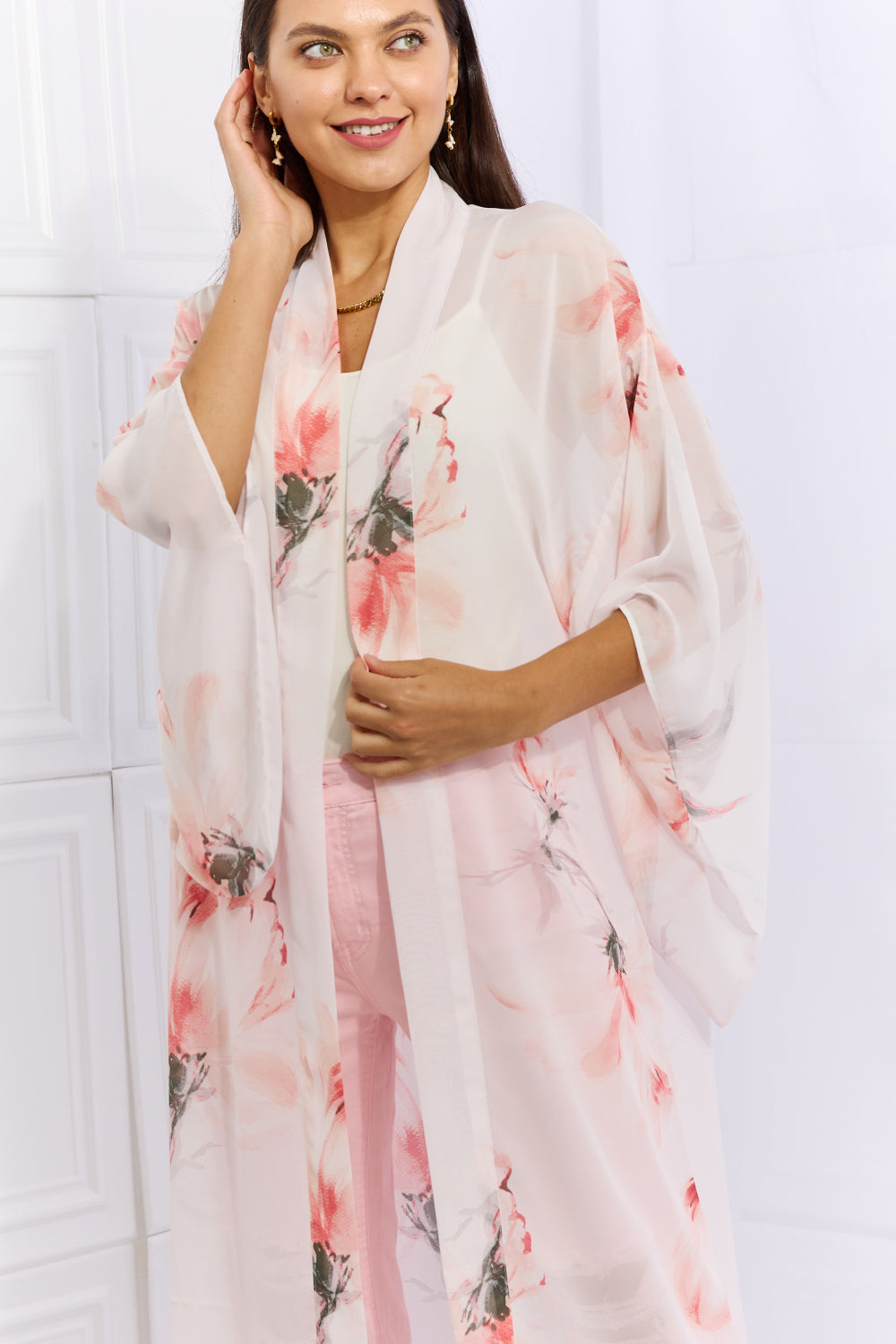 Pick Me Floral Chiffon Kimono Cardigan - Women’s Clothing & Accessories - Shirts & Tops - 4 - 2024