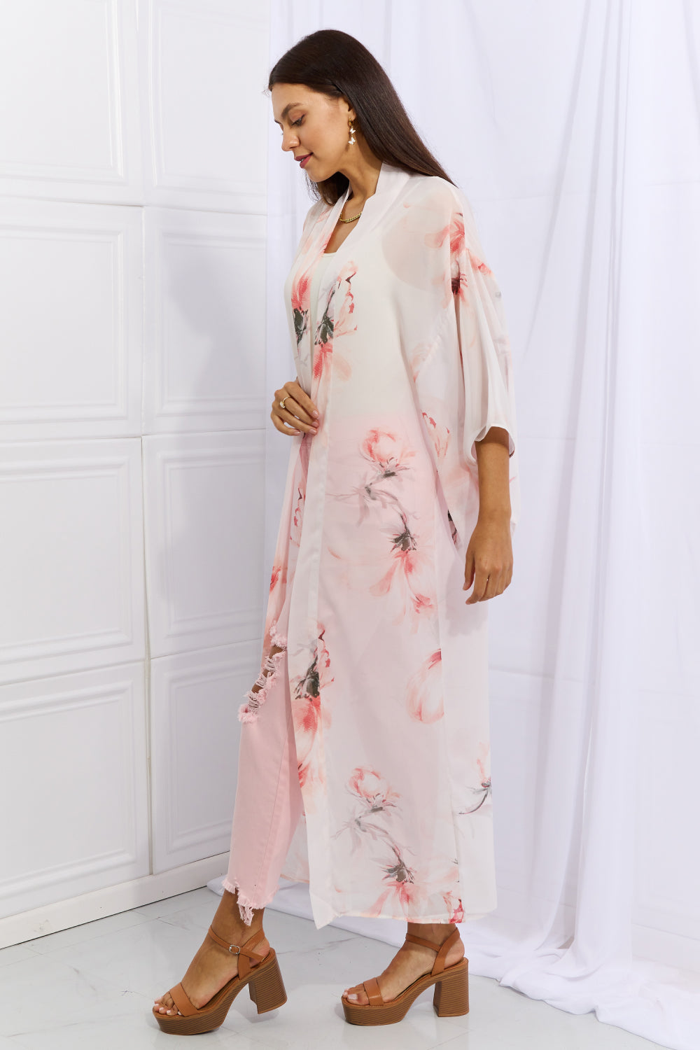 Pick Me Floral Chiffon Kimono Cardigan - Women’s Clothing & Accessories - Shirts & Tops - 3 - 2024