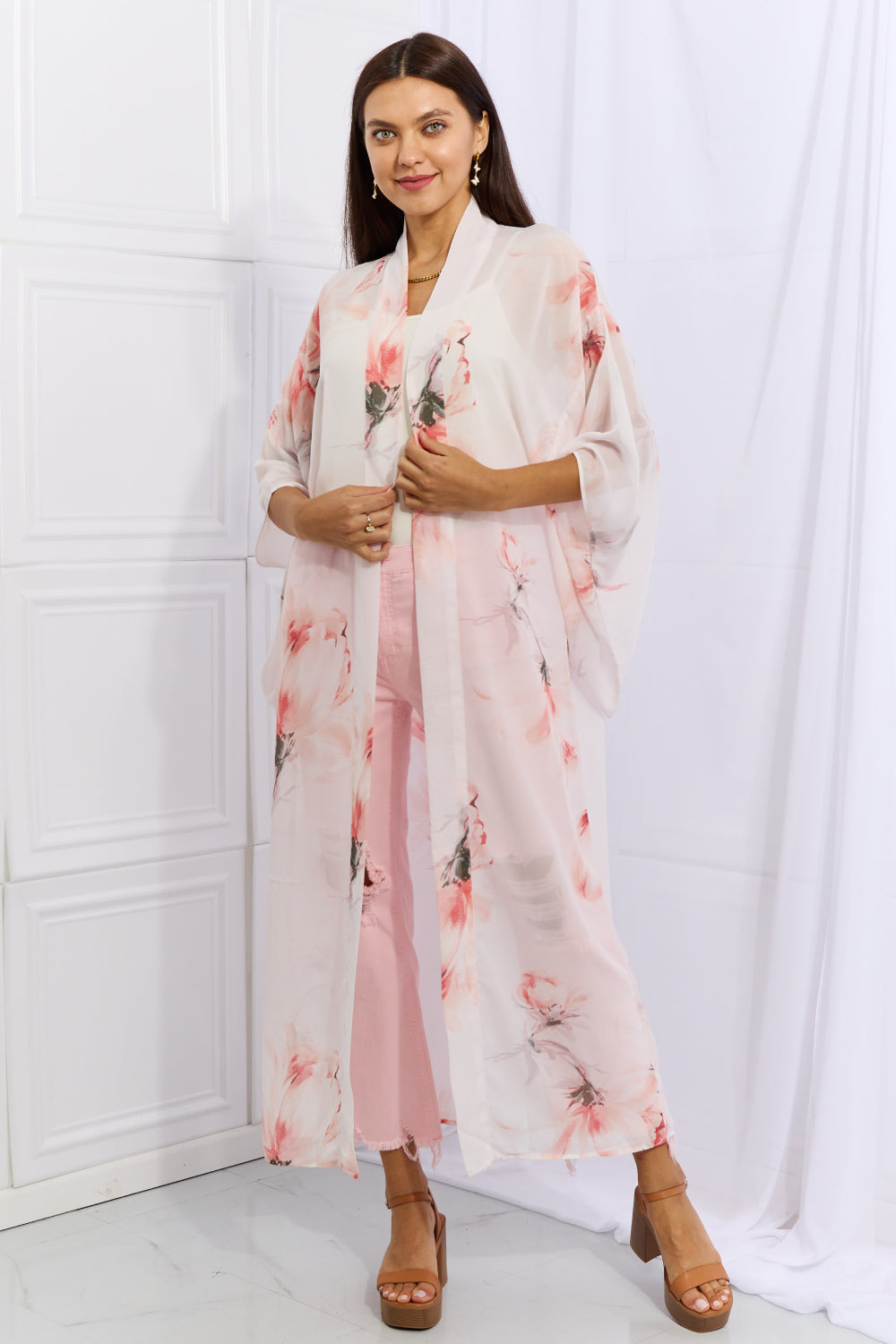 Pick Me Floral Chiffon Kimono Cardigan - Floral / S/M - Women’s Clothing & Accessories - Shirts & Tops - 1 - 2024