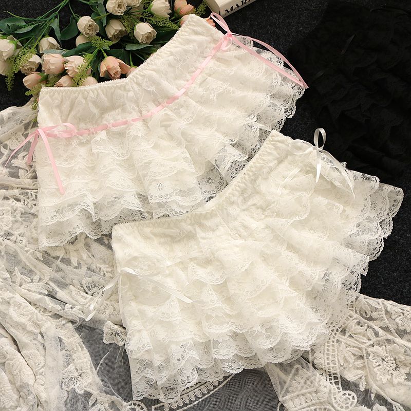 Pink Crop Top - Cute Lace Trim with Bow Decoration - Women’s Clothing & Accessories - Shirts & Tops - 6 - 2024