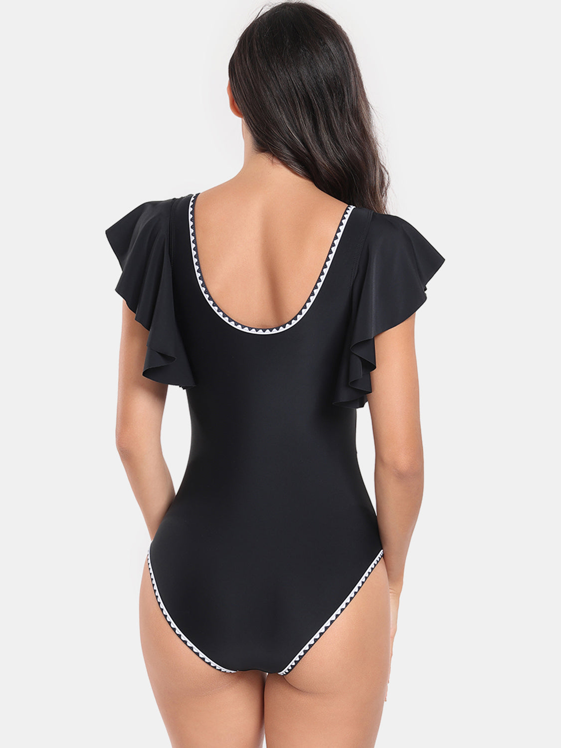 Plunge Cap Sleeve One-Piece Swimwear - Women’s Clothing & Accessories - Swimwear - 15 - 2024