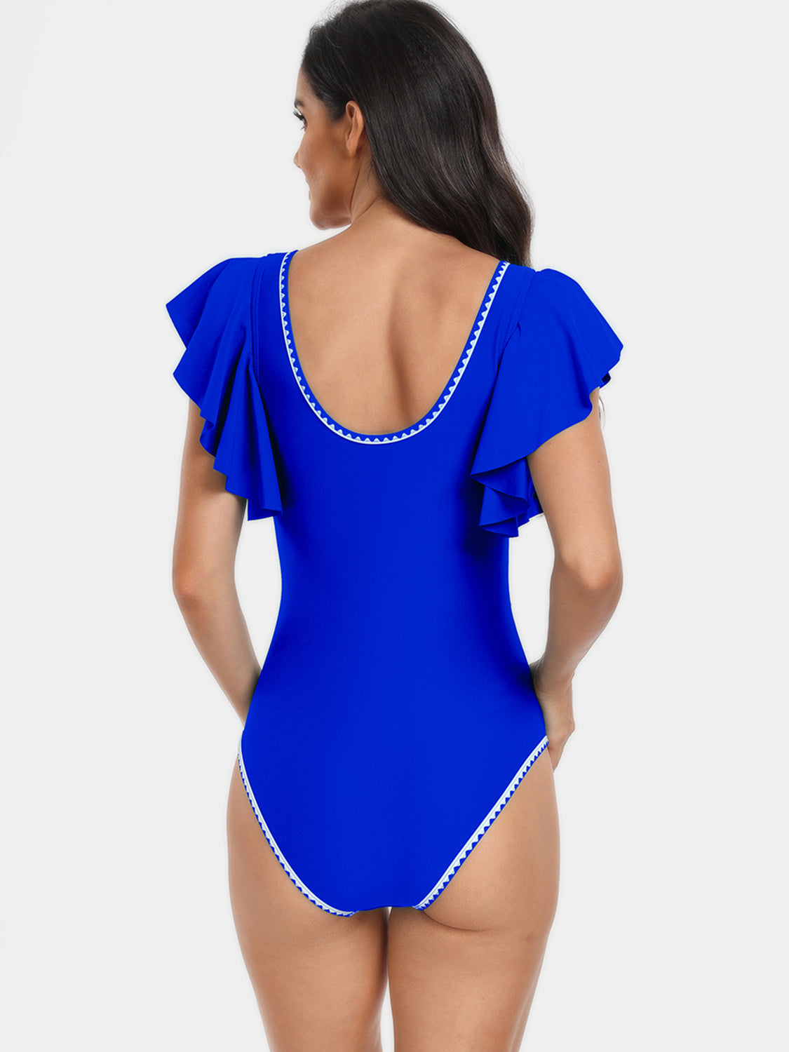 Plunge Cap Sleeve One-Piece Swimwear - Women’s Clothing & Accessories - Swimwear - 12 - 2024