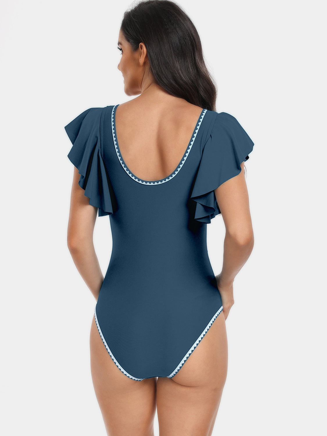 Plunge Cap Sleeve One-Piece Swimwear - Women’s Clothing & Accessories - Swimwear - 2 - 2024