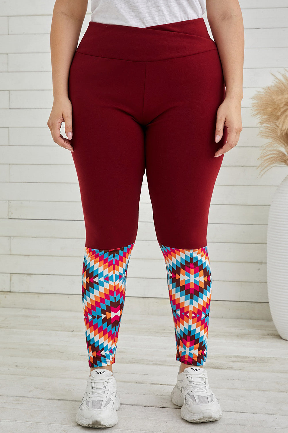 Plus Size Geometric Print High Waist Leggings - Women’s Clothing & Accessories - Pants - 3 - 2024