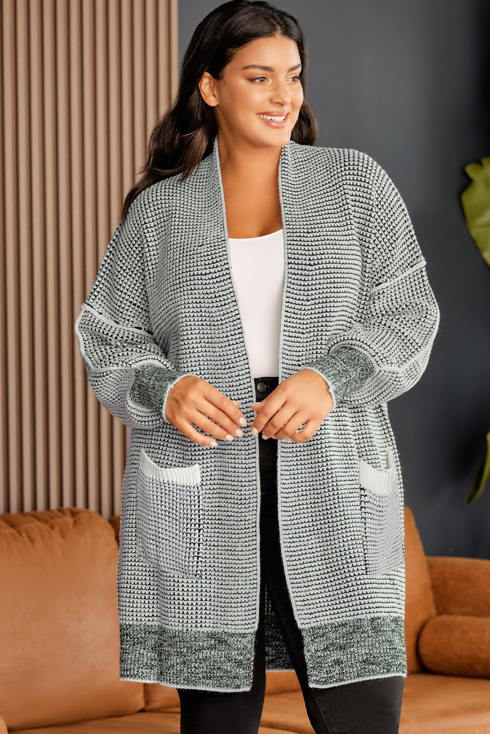 Plus Size Open Front Longline Cardigan - Women’s Clothing & Accessories - Shirts & Tops - 3 - 2024