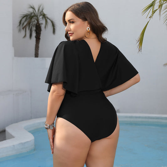 Plus Size Ruched Surplice Neck One-Piece Swimsuit - Women’s Clothing & Accessories - Swimwear - 2 - 2024