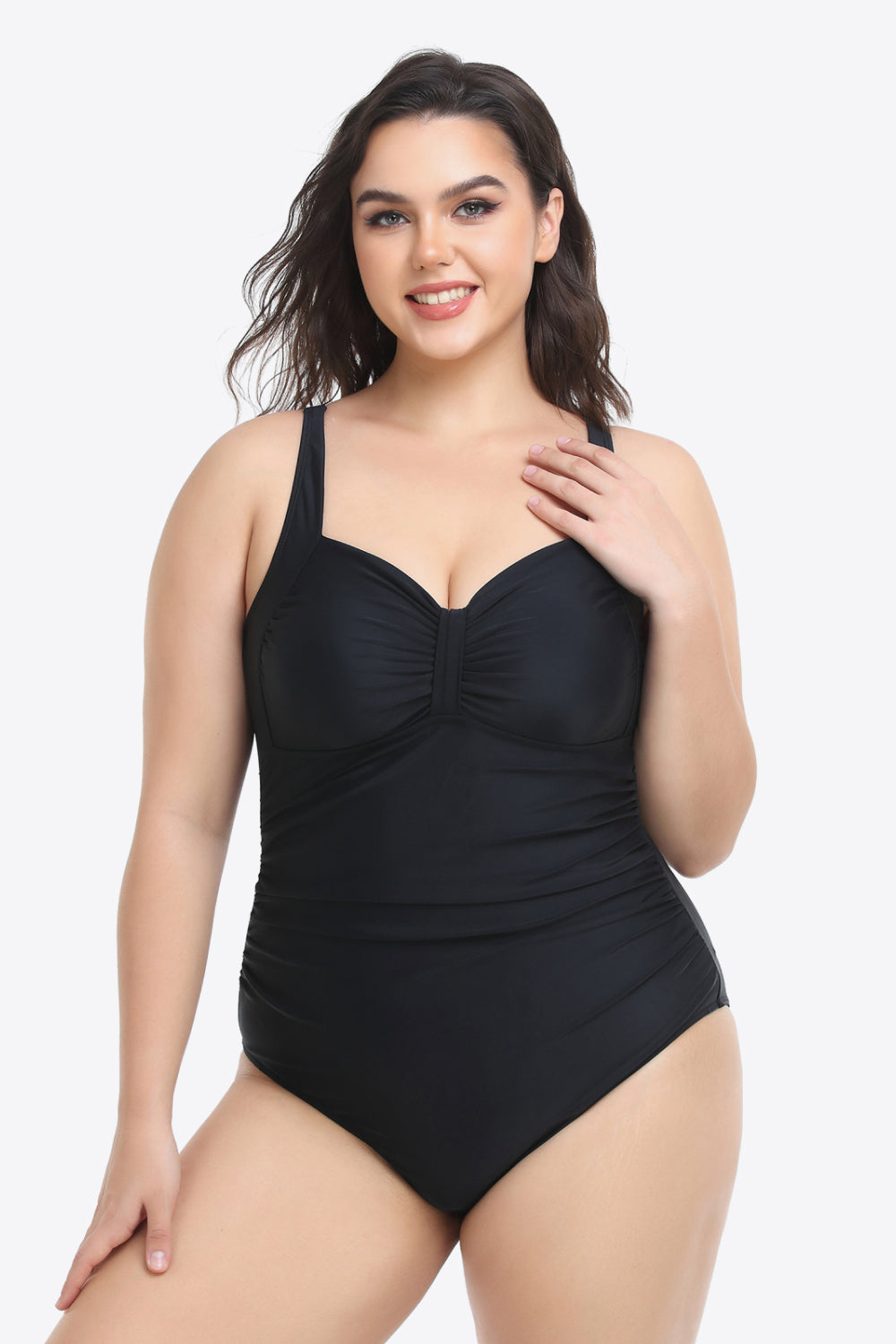 Plus Size Sleeveless Plunge One-Piece Swimsuit - Black / XL - Women’s Clothing & Accessories - Swimwear - 4 - 2024
