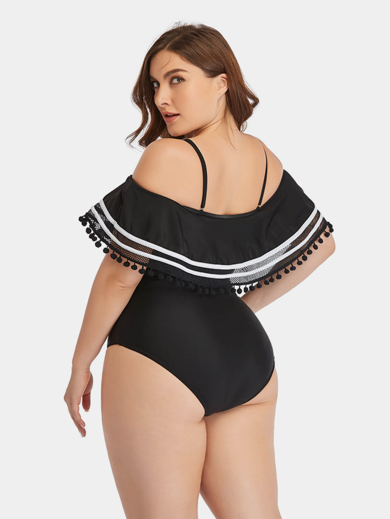 Plus Size Striped Cold-Shoulder One-Piece Swimsuit - Women’s Clothing & Accessories - Swimwear - 4 - 2024