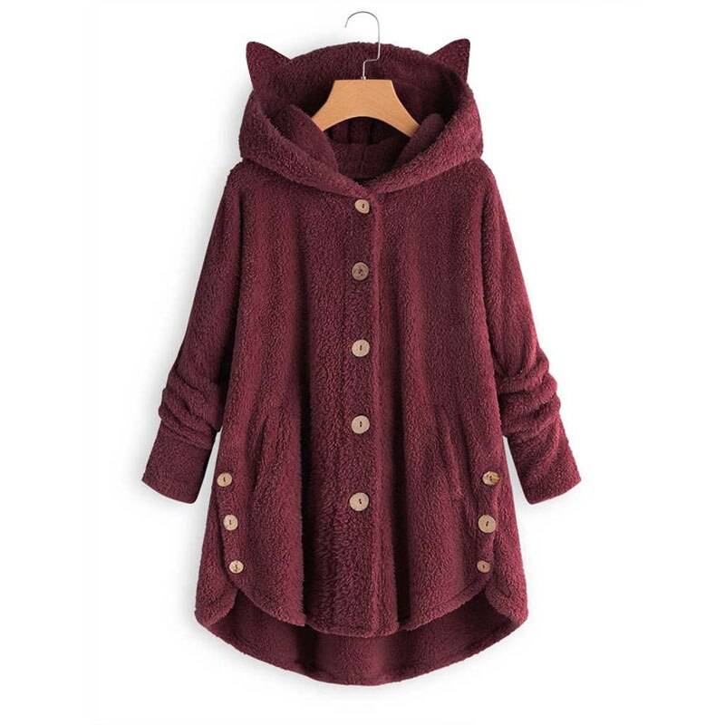 Plush Kawaii Kitten Coat - Red / XL - Women’s Clothing & Accessories - Shirts & Tops - 27 - 2024