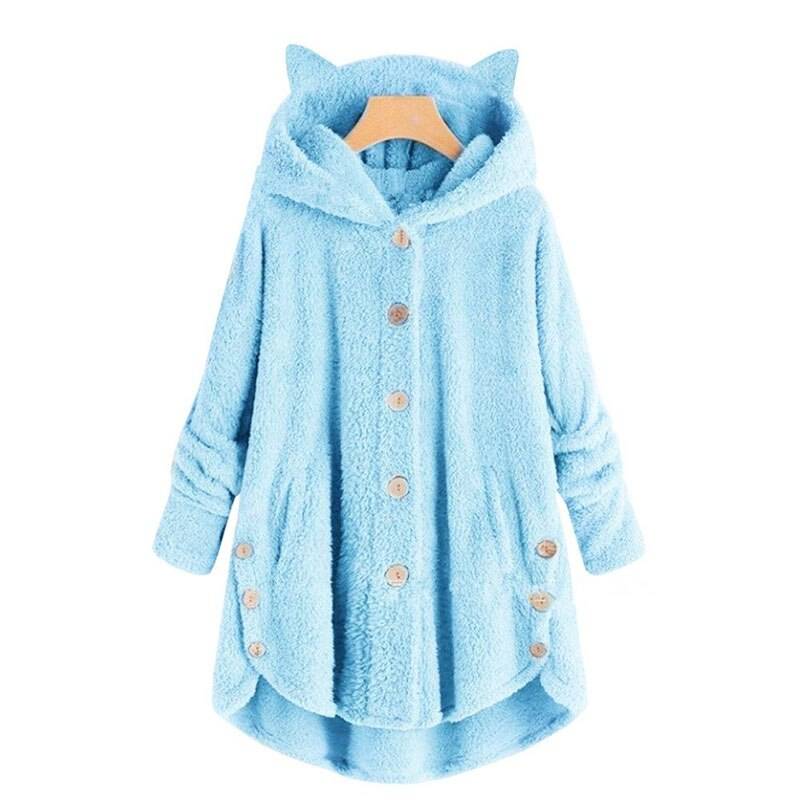 Plush Kawaii Kitten Coat - Blue / XL - Women’s Clothing & Accessories - Shirts & Tops - 21 - 2024