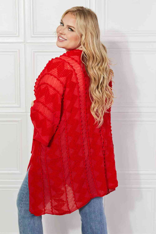 Pom-Pom Asymmetrical Poncho Cardigan in Red - Red / One Size - Women’s Clothing & Accessories - Outerwear - 2 - 2024