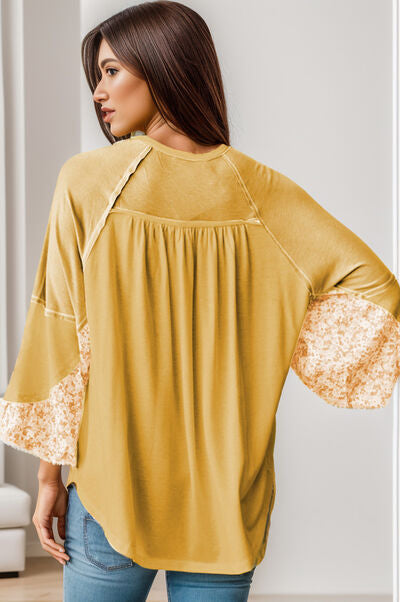 Printed Detail Balloon Sleeve Blouse - Women’s Clothing & Accessories - Shirts & Tops - 2 - 2024