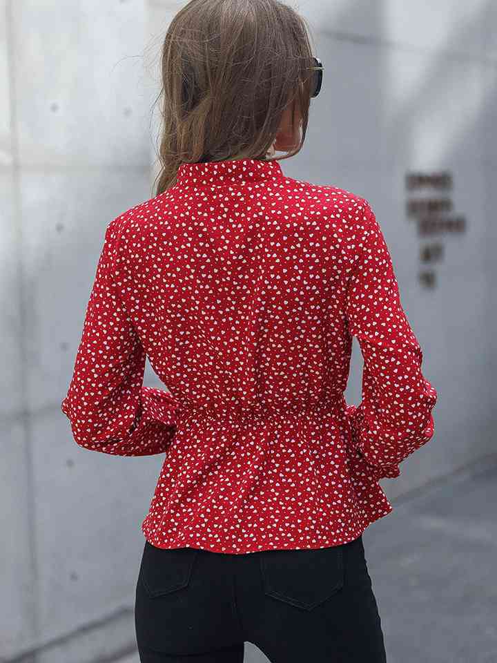 Printed Flounce Sleeve Peplum Blouse - Women’s Clothing & Accessories - Shirts & Tops - 2 - 2024