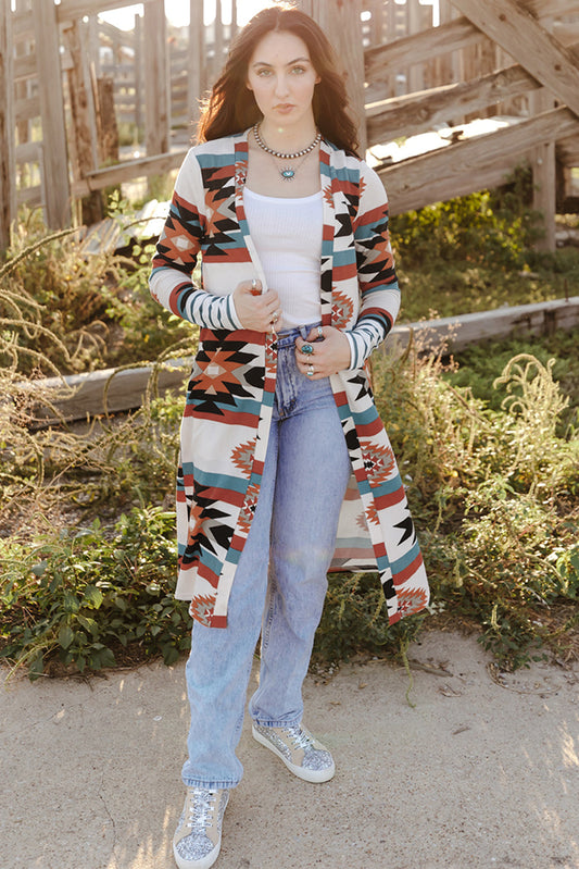 Printed Long Sleeve Cardigan - Multicolor / XS - Women’s Clothing & Accessories - Shirts & Tops - 1 - 2024